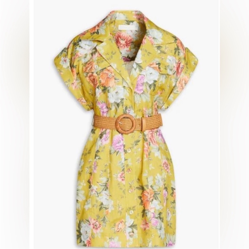 Zimmermann Floral Mini Dress in Yellow and Pink - Picture 2 of 5